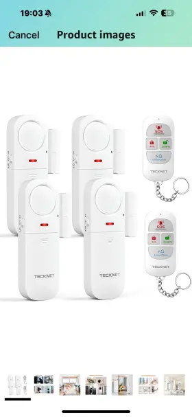 Tk-wa151 Tecknet Door Alarm Sensor W Remotes 4 Pack