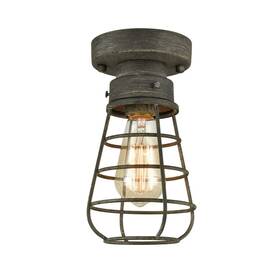 Tengiants 723576370260 Farm Rustic Ceiling Light Fixture Small Metal Caged Rust