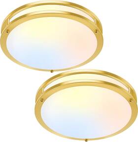 Tobusa 63242009-03 16in 50w Led Flush Mount Ceiling Lights 16 Inch Brushed Gold-5cct-2