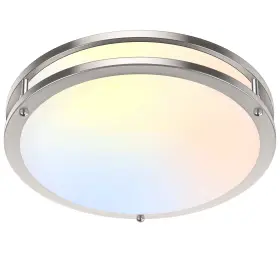 Nickle-5cct-1 Tobusa 63633007-03 36w Led Flush Mount Ceiling Light Fixture 13 Inch Brushed Nickle-5cct-1 Tobusa 63633007-03 36w Led Flush Mount Ceiling Light Fixture 13 Inch Brushed