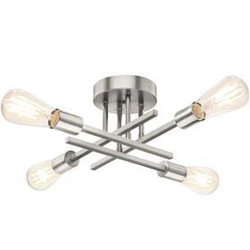 Tobusa C3116-04-sn Brushed Nickle Semi Flush Mount Ceiling Lights 4-light 4-lights Silver