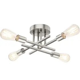C3116-04-sn Tobusa Brushed Nickle Semi Flush Mount Ceiling Lights 4-light 4-lights Silver