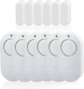 Toeeson 711181367645 Door Window Alarm 120 Db Chime Alarms For Home White