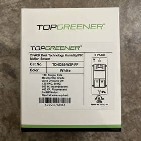 Topgreener Tdhos5-w2p-ff 2 Pack Dual Tech Humidity/pir Motion Sensor White