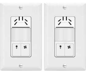 Topgreener Tdhoss5-w 2 Pack Dual Tech Humidity Sensor Switch Infrared Pir Motion White