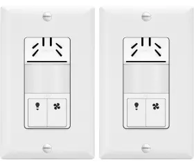 Tdhoss5-w Topgreener 2 Pack Dual Tech Humidity Sensor Switch Infrared Pir Motion White