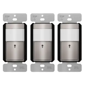 Tdos5-km-nk-3pc Topgreener Motion Sensor Light Switch 150w 1.25 Amp Single Pole Nickel 3-pack