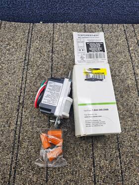 Topgreener Tsos5-w-u Occupancy Sensor Pir Wall Switch Single-pole 120vac 1/8hp