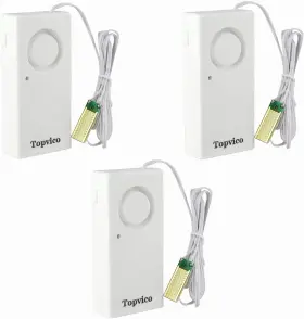 Topvico 445057893800 Water Leak Sensor Detector Flood Alarm For Basement Rv Moisture 120db Wo