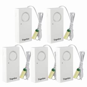 Topvico Tp-206w-5 Water Leak Detector 120db Loud Siren Powered By 9v Battery Not Include S
