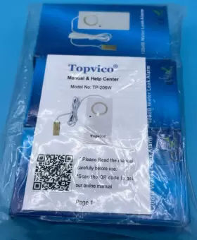 Tp-206w Topvico Water Leak Sensor Detector Flood Alarm For Basement 120db 3pack Tp-206w Topvico Water Leak Sensor Detector Flood Alarm For Basement 120db 3pack
