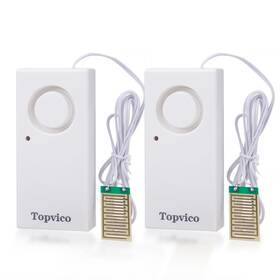 Topvico Tp-208w-2 Water Alarms Leak Detector For Home Basements Rv Heater Sump Pump Ove