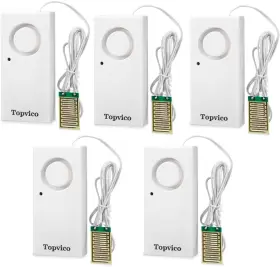 Tp-208w-5 Topvico Water Alarm Leak Detector Moisture Sensor For Basements Sump Pump Dishwa