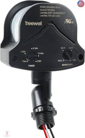 Treewell Tmd240c 240-degree Replacement Motion Detector Adjustable Time And Detection