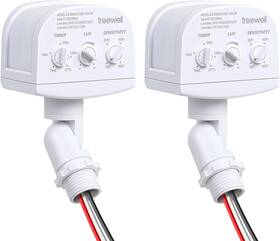 Treewell Tmdl242b 2 Pack 240-degree Replacement Motion Sensor Adjustable Lux 5-300 And Time Dete
