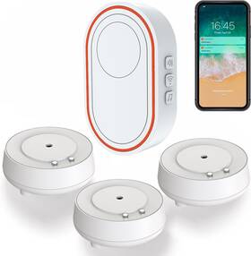 Tuehakny Th-l39 Wifi Water Leak Detector 3 Pack Smart Alarm With Leaks And Drips Sm