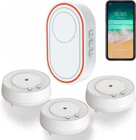 Th-l39 Tuehakny Wifi Water Leak Detector 3 Pack Smart Alarm With Leaks And Drips Sm