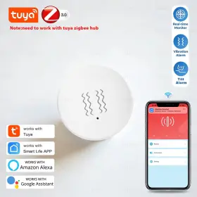 Unique Trendy 1 445037030065 Tuya Zigbee Smart Vibration Sensor Detection Life App Real-time Motion Sho
