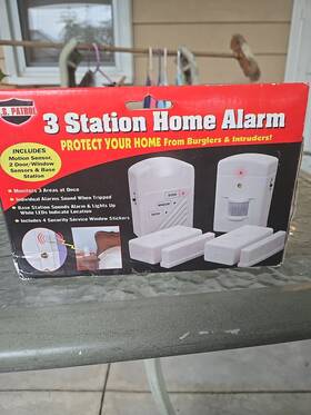 Us Patrol 017874146871 3 Station Home Alarm. Door Window And Motion Central Monitor Wireless New