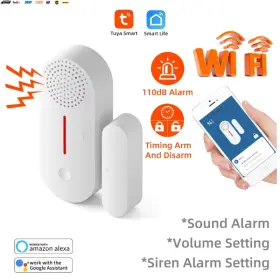 Usa-viralfinds 726085004701 Tuya Wifi Smart Door Window Sensor Home Security Protection Alarm System D