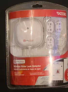 0422362 Utilitech New Factory Sealed Wireless Water Leak Detector Flood Sensor