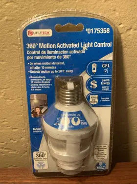 Mlc9bcl Utilitech Unilitech 360 Degree Motion Activated Indoor Ceiling Light Control-20 /10min-new