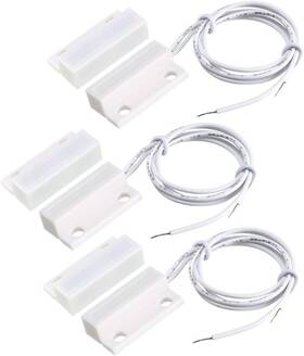 Uxcell A18051500ux0042 Mc-38 Surface Mount Wired Nc Door Sensor Alarm Magnetic Reed Switch White
