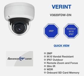 Verint V3820fdw-dn 2mp Security Camera Outdoor Ik10 Ip67 Day Night Remote Zoom