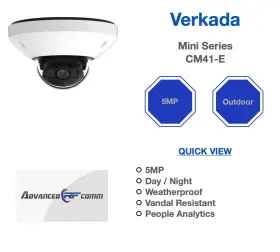 Cm41-e Verkada Mini Series 5mp Indoor / Outdoor Color Day Night Network Camera