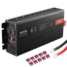 Vevor 197988200918 Modified Sine Wave Inverter 3000watt Dc 12v To Ac 120v Lcd Display Powe