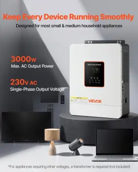 Gd3024jmh Vevor 3000w Hybrid Solar Inverter 24v Dc To 230v Ac Pure Sine Wave Power C