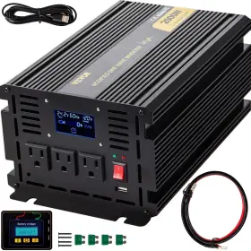 Gym-2000w Vevor Power Inverter 2000w Modified Sine Wave Dc 24v To Ac 120v Car
