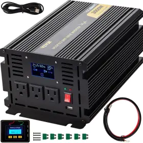 Gym-3000w Vevor Power Inverter 3000w Modified Sine Wave Dc 24v To Ac 120v Car