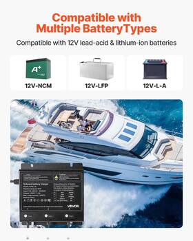 Vevor Uymc-3p Marine Battery Charger 3-bank 10a 12v Onboard Boat Ip68 Waterproof S