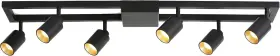 Ce1008792 Vidalite Shura - Square 6-light Black Integrated 6 Head Track