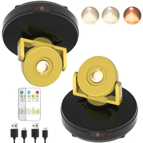 01spot-bg-2 Vigmoj Wireless Led Spotlight 2 Pack Rechargeable Uplights Picture Lights Blackgold
