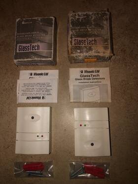 Visonic 0-1901-0 Lot Of 2 Glass Break Detector Glasstech