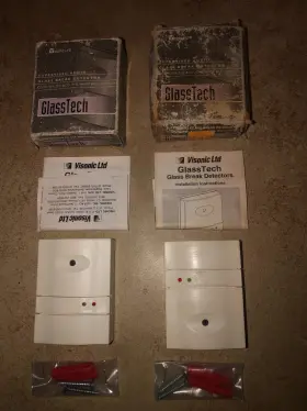 0-1901-0 Visonic Lot Of 2 Glass Break Detector Glasstech