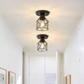 2-thd Vohyzufa 2-pack Farmhouse Semi Flush Mount Ceiling Shade Light Black