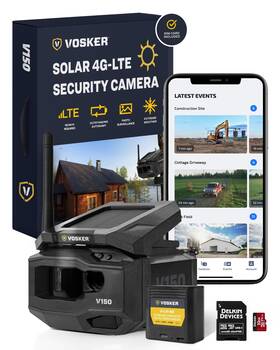 Vosker 628504653623 V150 Solar-powered Lte Cellular Home Security Outdoor Camera Motion