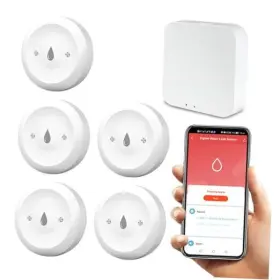 898ez-2024.5.6 Wale Water Leak Detector Kit 1 Smart Gateway 5 Wireless Detectors