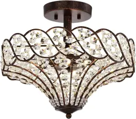 Cm214 Warehouse Of Tiffany Cm214/4rb Maica Rustic Bronze 4-light Abstract Brown