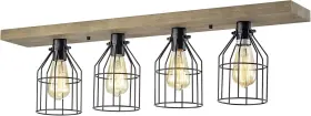 Imc469c Warehouse Of Tiffany Imc469c/4iwg The Gray Barn Daisy Road 4-light Wood Black