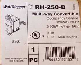 Watt Stopper Rh-250-b Multi Way Convertible Occupancy Sensor - New