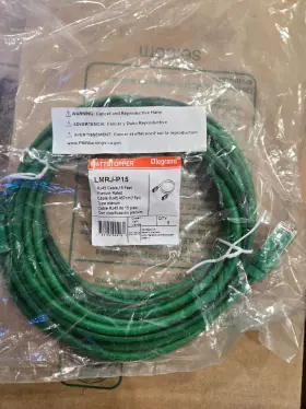 Lmrj-p15 Wattstopper Lot Of 2 Rj-45 Ethernet Cable For Dlm Devices 15ft Plenum
