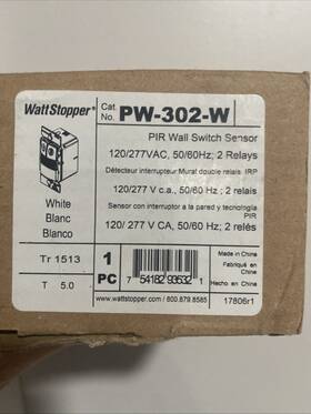 Wattstopper Pw-302 White Dual Relay Occupancy Sensor Wall Switch