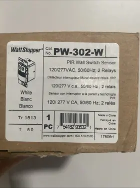 Pw-302 Wattstopper White Dual Relay Occupancy Sensor Wall Switch
