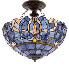Werfactory S55816c02 Tiffany Ceiling Light Large Blue Purple Cloudy S558 Series