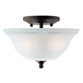 Westinghouse 6622300 Lighting Wensley Two-light Interior Semi-flush White
