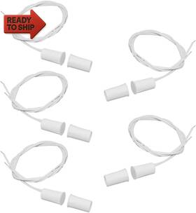 Wesua 313036638643 5 Pack Magnetic Contacts Switch Window Door Sensor For Alarm System Nc 3/8 Inch
